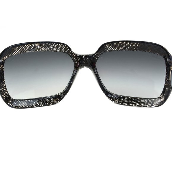 CHANEL: Midnight Blue, Lace & Logo Sunglasses (lx) - Picture 8 of 10